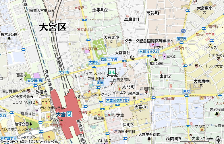 メガネフラワー大宮東口店付近の地図